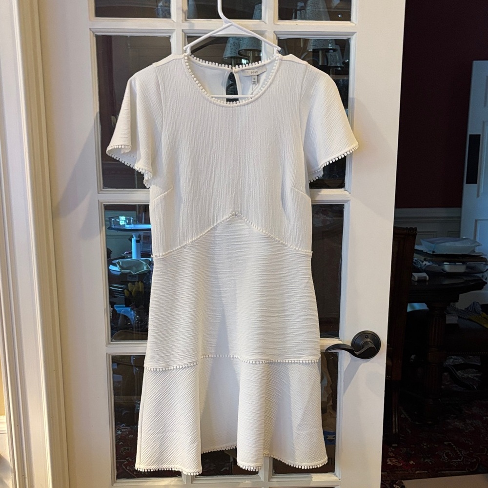 Joie White Textured Short Sleeve Top